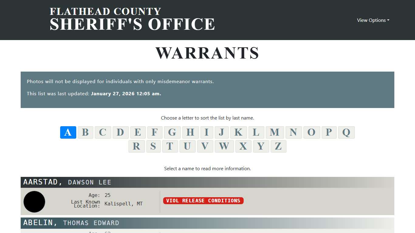 FC Sheriff's Office - Warrants